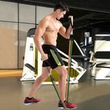 华峻宇 瑜伽拉力带健身器材全身训练套装弹力带家用男女阻力带拉力带 乳胶弹力绳（100磅）威猛级