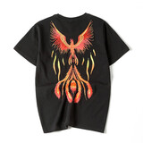 简拓 2022夏季新品薄款中国风刺绣仙鹤纯棉短袖T恤 学生情侣装体恤男大码半袖衫 2817黑色 3XL码(175-190斤)