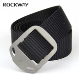 岩途（ROCKWAY）ROCKWAY岩途 纯钛防金属过敏尼龙腰带男士帆布裤腰带休闲户外皮带 磨砂扣黑色 (115cm)M