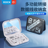 ROCKSPACEROCK 五合一OTG数据线多功能收纳盒适用苹果转USB快充转换器头转安卓手机苹果快充充电 卡其米【镜面款】+60W快充+多接口+传输线+卡针