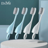 易旅（Etravel）牙刷头套装4只装旅行便捷折叠迷你软毛小头 蓝色*2+白色*2