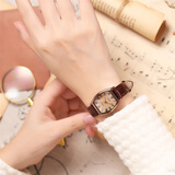 聚利时（Julius）手表女酒桶形复古气质百搭石英防水时尚学生女士手表咖色JA-703D