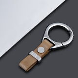 拓玛仕（TUOMASHI）新款汽车遥控钥匙扣男士高档结实耐用防丢挂件锁匙扣链腰挂圈环 指环扣-棕皮【银色】
