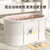 iuu一次性泡澡袋子家用浴桶加厚折叠洗澡圆桶塑料膜套儿童泡浴袋 【浴袋-20个装】方形浴桶