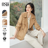 欧莎（OSA）高端大气短款风衣早春装女2025年新款收腰流行小个子外套 卡其色A XS