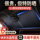 亿饰汽车遮阳挡车用前档风玻璃遮阳伞防晒隔热车窗遮阳帘定制遮阳神器 6层加厚隔热前档-航空合金边框【专车定制】