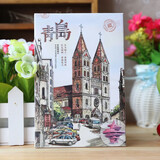 别颖  明信片风景 创意城市建筑特色旅游风光纪念品手绘盒装贺卡送女友同学毕业礼物 青岛12张
