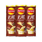 乐事（Lay's） 无限桶装薯片年货双旦休闲食品104g罐装零食礼包办公休闲小吃 104g*3罐 黑椒牛扒味