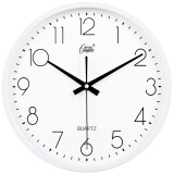 康巴丝（Compas）挂钟客厅钟表现代简约时钟 12英寸卧室石英钟表挂墙C2899 白色