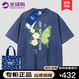 off Seeing Things官方品牌旗舰联名短袖t恤男纯棉宽松港风做旧水洗奥莱情侣休闲 藏蓝色 2XL