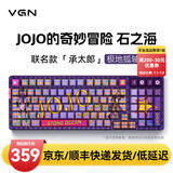 VGN V98PRO V2 有线/蓝牙/无线三模客制化机械键盘 8000mAh大电池 gasket结构 消音填充 电竞游戏办公 V98Pro-V2 凯华极地狐轴 承太郎