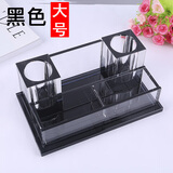 瑾声水晶无线话筒台式支架桌面话筒支架酒吧ktv专用话筒底座支架麦克风支架咪唑玻璃座 黑色款大号240*140