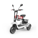 圣雅美电动三轮车亲子小型带电瓶老年老人接送孩子代步电动滑板车成人 白色36V蓄电池空载30公里备注坐垫款式