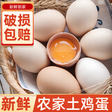 筱诺 新鲜土鸡蛋 笨鸡蛋 柴鸡蛋  现捡现发破损包赔  单枚40±5g 12枚鸡蛋