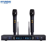 HYUNDAI现代无线话筒 U段无线手持一拖二 KTV婚庆舞台演出专用麦克风 HD-01无线防串频麦克风