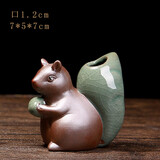 仟尚亿 创意绿萝水培植物玻璃透明养花花瓶插花容器花盆器皿桌面个性办公室家用室内客厅装饰小摆件 水培-小松鼠