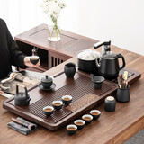 忘艺（WANGYI） 黑陶功夫茶具套装家用整套横行茶盘陶瓷茶杯茶壶办公室客厅家用 黑陶提梁壶整套茶具套装 14头