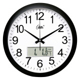 康巴丝（Compas）挂钟客厅 万年历钟表挂墙现代石英钟日历时钟3128Y 黑白日历款