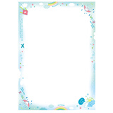 season 四季多功能A4彩色打印纸 带图案花边可爱卡通信纸 学校幼儿园影印纸办公用品作文纸创意 天空