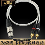 JSJ 音频线 卡侬线 3.5转双莲花 RCA转3.5 电脑到音箱线 卡侬线 6.35线 卡侬母转双RCA公 1.5米