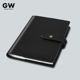 GeorgeWillsons真皮笔记本头层牛皮软皮皮面本便携随身本子a5高档记事本商务办公会议记录本 A5搭扣头层牛皮-黑色