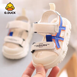 G.duck小黄鸭凉鞋男2025夏新0-1岁2婴儿鞋包头防滑儿童沙滩鞋镂空软底鞋 8813蓝色 20 内长约14.5cm