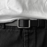 滕阁厢 腰带女细款 皮带百搭裙子裤带男无孔学生军训免打孔休闲西装皮带 黑色