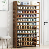 丝竹阁楠竹鞋架子简易进门口家用宿舍收纳经济型简约现代楼道竹木制鞋柜 【加厚加固】大容量11层90