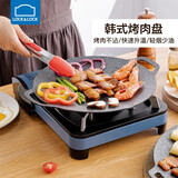 乐扣乐扣（LOCK&LOCK） 烤肉盘麦饭石煎盘韩式不粘煎烤盘平底锅户外露营野餐烧烤锅家用 烤盘【29cm】【配麻绳】