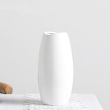 豫之韵 现代简约摆件陶瓷花瓶餐桌装饰品客厅插花干花水培餐桌花器花艺   不含绿植 白色大号鹅蛋陶瓷花瓶
