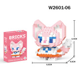 VTR迷你微小颗粒拼装盲盒玲娜星黛露小积木玩具礼物草莓熊拼插 06【迷你贝贝狐】214颗粒