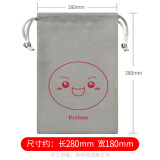 羽博（yoobao）手机收纳袋 充电宝绒布袋 移动电源充电器保护套袋子 移动硬盘U盘束口绒布袋 笑脸【加大号】布袋【28X18CM】