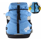 酷秀DC轮滑包成人溜冰鞋包轮滑鞋双肩背包独轮车包袋子旱冰鞋冰刀包 中包蓝色（适合35-41码轮滑鞋） 均码