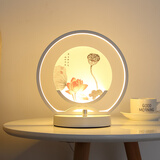 苏柏雪（suboxue） 新中式台灯床头灯卧室温馨创意浪漫简约现代触摸充电结婚装饰灯 A款 按钮开关（插电款）