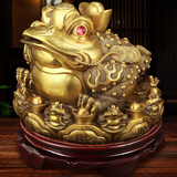 吉善缘 全铜金蟾招财摆件 三脚金蝉店铺开业礼品蟾蜍家居客厅乔迁办公室 加大号八方来财金蟾