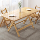 飞旺藤达实木可折叠餐桌吃饭桌子家用饭桌简易小户型摆摊 长桌【120*60*58】 加厚松木 免安装可折叠