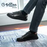 金利来（Goldlion）【七夕送礼】男鞋时尚个性板鞋舒适系带休闲鞋55323073901A黑44