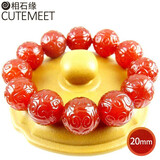 相石缘回纹天珠手串男天然红玛瑙手链男款20mm玉髓佛珠男