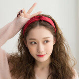 KASIYU 韩版时尚鹿皮发箍女洗脸发带洗漱化妆头箍女运动束发带发松紧带发饰百搭款头巾 红色