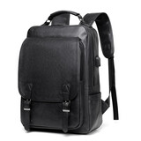 酷咖双肩包男背包大容量休闲书包商务出差通勤旅行包电脑包 黑色