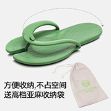 果洛菲（GUOLUOFEI）折叠旅行拖鞋男便携式夏游泳出差女旅游人字拖鞋 草绿 L(42-44)