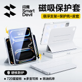 闪魔适用ipad pro2024保护壳air7/6保护套带笔槽iPad pro保护套13英寸24款磁吸防弯pro保护壳mini7全包 迷雾灰|配膜【720磁吸可拆+防弯抗摔】 【iPad Pro202