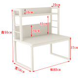 思臣床上书桌上铺悬空大号懒人桌加大学生电脑桌宿舍小桌子床头写字桌 白架白色板/半封 长80宽50*高90