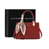 CLEVER & KETCH结婚包包女包新娘包新款手提包妈妈包单肩包斜挎女神节礼物送女友 红色