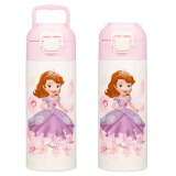 迪士尼（Disney）儿童保温杯316不锈钢随手便携水杯子宝宝大容量学生杯壶粉色400ML