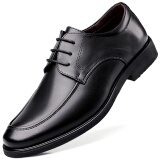 波图蕾斯皮鞋男士英伦系带商务休闲鞋轻便舒适正装鞋男 9803 黑色 41