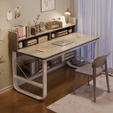 人文成家电脑桌台式简约书桌书柜书架一体组合学习桌家用卧室办公写字桌子 莫兰迪灰色120CM 单书桌