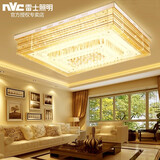 雷士照明（NVC）客厅灯长方形水晶灯 灯具套装组合欧式家用玻璃led吸顶灯奢华灯饰 90W-智能app调光带遥控