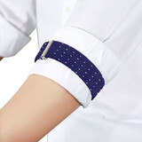 IFSONG美宋 袖箍衬衫袖环调酒师臂环臂带袖带男袖捆女西装衬衣衣袖固定扎带弹力松紧袖环扣 藏青色白点一对SUS117G