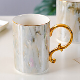 杜兰朵皇朝 欧式陶瓷卫浴套装浴室用品洗漱套装轻奢北欧简约卫生间漱口杯牙刷杯牙具套件 大理石纹杯子1个（普通包装）